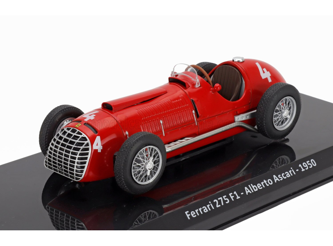 FERRARI F1 275 №4 Season (1950) Alberto Ascari - Con Vetrina - With Showcase, Red