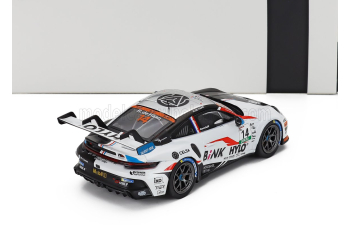 PORSCHE 911 992 Gt3 Cup №14 Winner Race 1 Porsche Cup Oschersleben (2024) Roberto De Haan, White Black