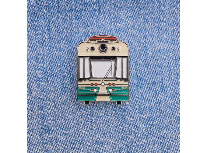 Значок "71-421Р", бежевый / зеленый