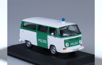 VOLKSWAGEN Bulli T2 Polizei Fensterbus, white / green