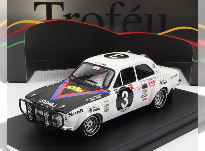 FORD Escort Mki (night Version) №3 Rally East African Safari (1971) R.hillyar - J.Aird, White Matt Black