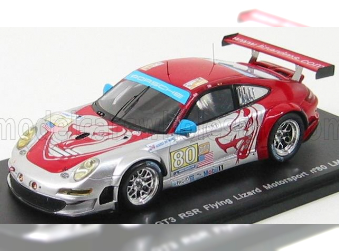 PORSCHE 911 997 Gt3rsr №80 Le Mans (2009) Neiman - Law - Bergmeister, Silver Red