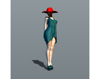 Фигура Купальщица в шляпе, окрашенная