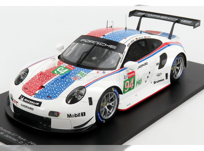 PORSCHE 911 991 Rsr 4.0- Flat-6 Team Porsche Gt N94 24h Le Mans (2019) S.Muller - M.Jaminet - D.Olsen, White