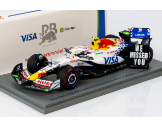RACING BULLS F1 Vcarb-02 Team Visa Cash App №30 Japan Gp (2025) With Pit Board We Missed You Liam Lawson, White Red