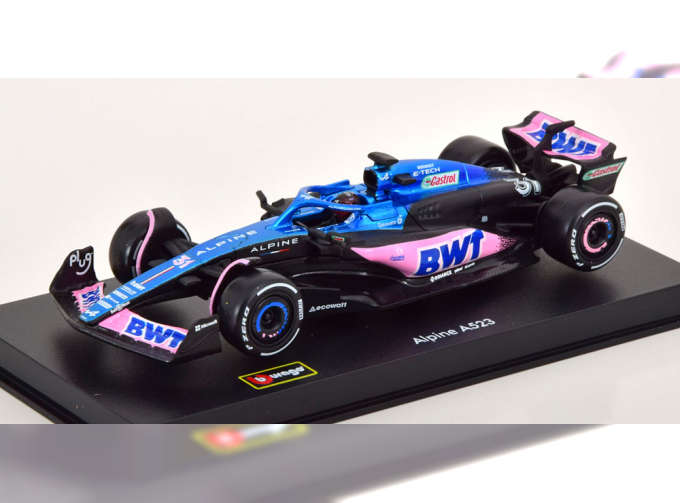 RENAULT F1 A523 Team Bwt Alpine F1 N 31 Season (2023) Esteban Ocon - Con Pilota E Vetrina - With Pilot And Showcase, Blue Black Pink