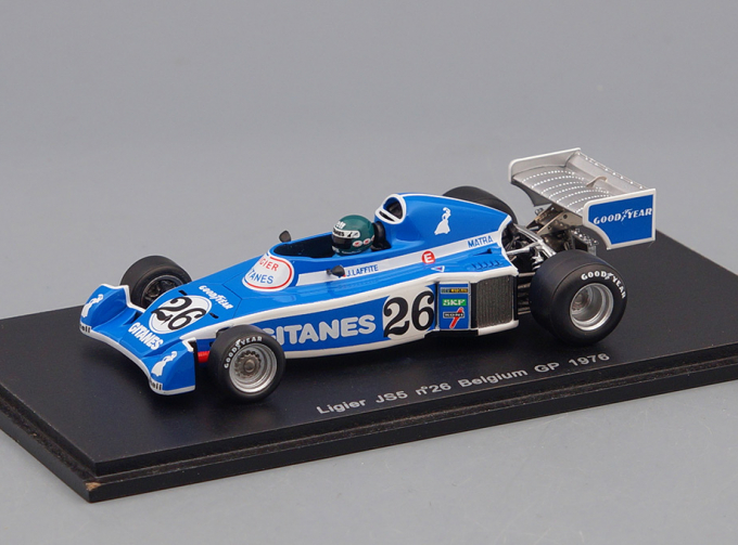 LIGIER JS5 #26 3RD BELGIUM GP (1976), blue / white