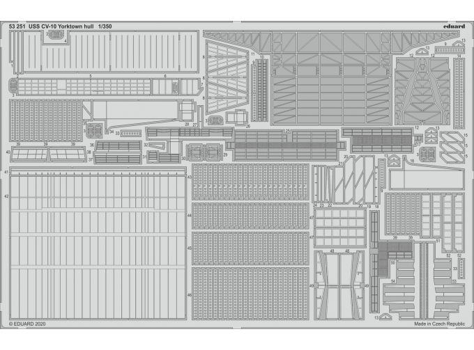 Фототравление USS CV-10 Yorktown hull (TRUMPETER)