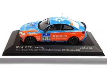 BMW M235i TEAM ADRENALIN MOTORSPORT N 308 24h Nürburgring Zils-Fischer - Ebertz - Schupp (2014), light blue/orange