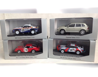 набор History Collection Offroad PORSCHE 911T Monte Carlo (1968) / PORSCHE 911SC Safari (1978) / PORSCHE 959 Paris-Dakar (1986) / PORSCHE Cayenne Turbo 2002