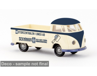 VOLKSWAGEN T1b Pritsche Motorcentralen Umea (1960), white/blue