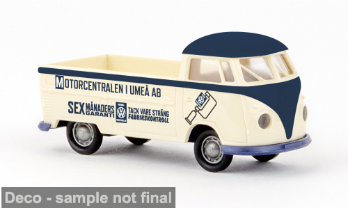VOLKSWAGEN T1b Pritsche Motorcentralen Umea (1960), white/blue