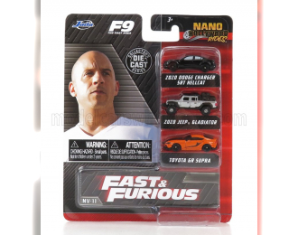 JEEP Set 3x Assortment Fast & Furious - Dodge Charger - Toyota Supra Gr - Jeep Gladiator, Various