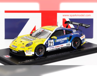 PORSCHE 911 992 Gt3 Cup №21 Porsche Carrera Cup British Champion (2023) Adam Smalley, Yellow Blue