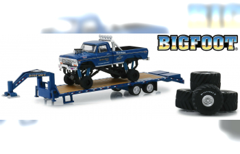 FORD F-250 Monster Truck Bigfoot #1 The Original Monster Truck (1979) with gooseneck trailer and tires