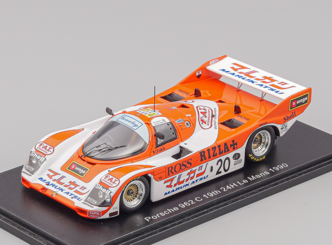 PORSCHE 962c 3.0l Team Davey N 20 24h Le Mans 1990 M.Cohen Olivar - Tim Lee Davey - G.Lavaggi, orange / white