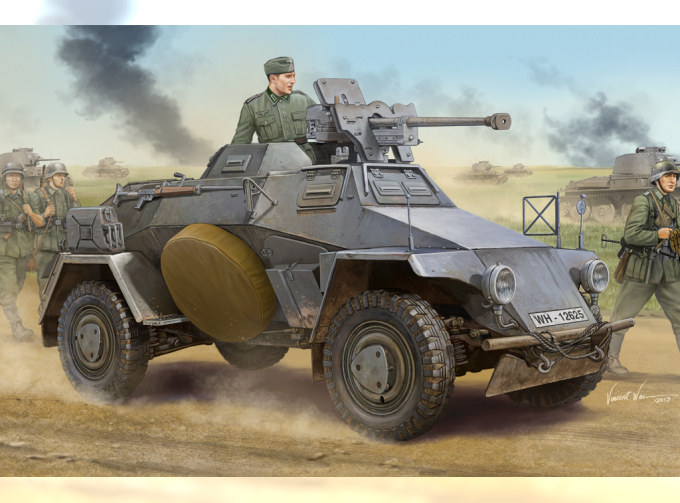 Сборная модель Бронеавтомобиль German Le.Pz.Sp.Wg Sd.Kfz.221 Leichter Panzerspahwagen-Early