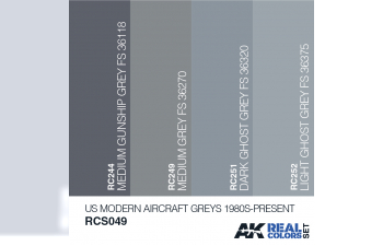 Набор реалистичных красок US MODERN AIRCRAFT GREYS 1980S-PRESENT