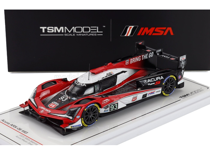 ACURA Arx-06 Gtp 2.4l Twin Turbo V6 Team Meyer Shank Racing N 93 Imsa 12h Sebring (2025) Alex Palou - Renger Van Der Zande - Nick Yelloly, Red White Black