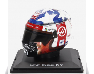 HELMET F1 Casco - Haas Vf17 Team Ferrari N8 Season (2017) Romain Grosjean, White Red Blue