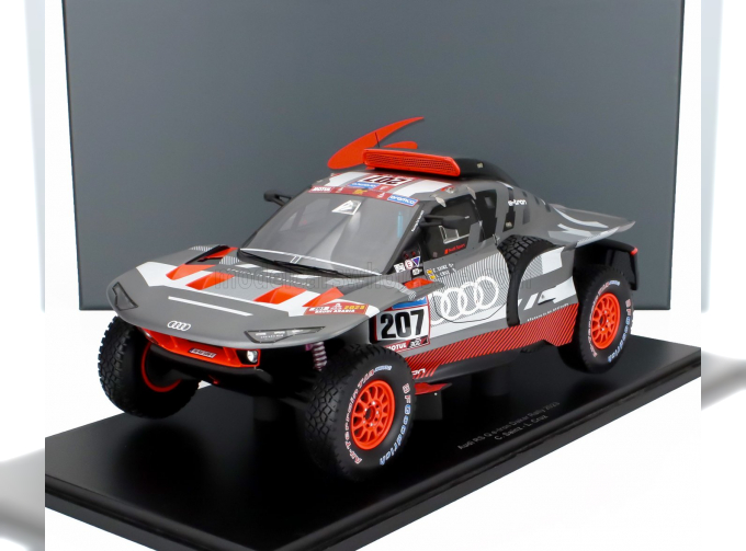 AUDI Q E-tron Rs Team Audi Sport №207 Rally Dakar (2023) Carlos Sainz - Lucas Cruz, Grey Silver Black