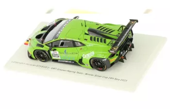 LAMBORGHINI Huracan Gt3 Evo 2 Team Grt Grasser №85 Winner Silver Cup 24h Spa (2023) C.schmid - B.hites - G.van Berlo, Green Black