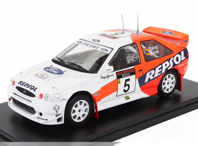 FORD Escort Wrc Team Repsol №5 Winner Rally Indonesia (1997) Carlos Sainz - Luis Moya, White Orange Red