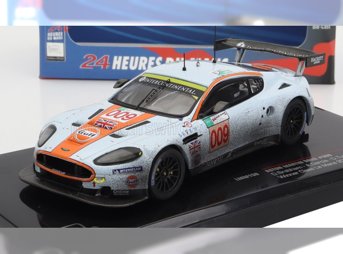 ASTON MARTIN Dbr9 Amr 6.0l V12 Tea Aston Martin N009 Winner Lmgt1 Class 24h Le Mans (2008) D.Brabham - A.Garcia - D.Turner - Versione Dopo Gara - After Race Version, Light Blue Orange