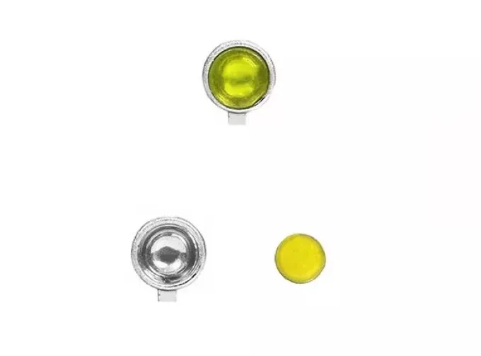 Небольшие дополнительные фонари 2,9 mm 4шт -хром / желтое стекло