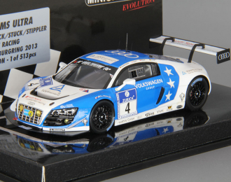 AUDI R8 LMS Ultra Phoenix Racing Stippler 24h ADAC Nurburgring (2013), white / blue