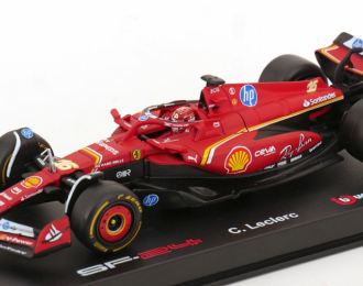 FERRARI F1 Sf-24 Team Scuderia Ferrari №16 Winner Monaco Gp (2024) Charles Leclerc - With Pilot And Showcase, Red Black