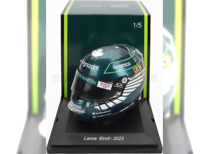 BELL HELMET F1 Casco Helmet Aston Martin Amr23 Team Aramco Cognizant №18 Season (2023) Lance Stroll, Green