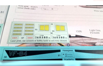 Декаль для F-14A Tomcat VF-84 Jolly Rogers, с тех. надписями
