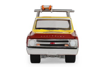 CHEVROLET C-10 with Ladder Rack, Burned Timber Builds No Homes *Smokey Bear Series 5* (1968), red / yellow