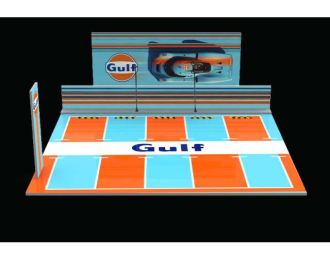 Diorama *Gulf parking lot*, orange/blue/white