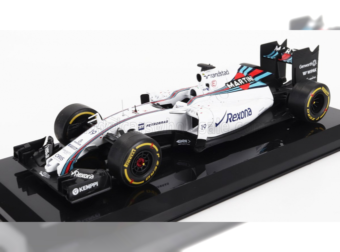 WILLIAMS F1 Fw37 Team Martini Racing №19 Season (2015) Felipe Massa - Con Vetrina - With Showcase, White Blue Red