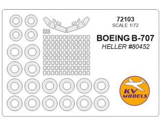 Набор масок окрасочных для BOEING B-707 + маски на диски и колеса