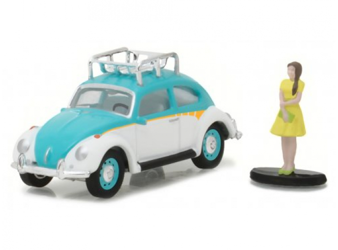 VOLKSWAGEN Beetle с фигуркой (1978) light blue / white