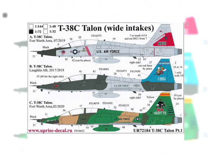 Декаль для T-38C Talon Pt.1 (wide intakes)