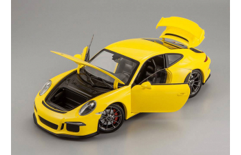 PORSCHE 991 GT3 (2013), yellow with silver wheels