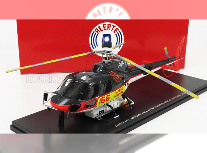 AEROSPATIALE As 350 Ecureuil Helicopter Sdis 66 Sapeurs Pompiers (1979), Grey Red Yellow