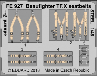 Фототравление для модели Beaufighter TF. X seatbelts STEEL