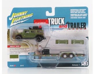 HUMMER H2 With Trailer 2004, Military Green
