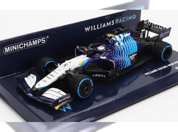 WILLIAMS F1 Fw43b Mercedes M12 Eq Power+ Team Williams Racing N 6 Belgium Gp 2021 Nicholas Latifi, White Light Blue