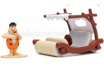 HANNA BARBERA Auto Degli Antenati - The Flintstones Car With Fred Figure, Red Beige