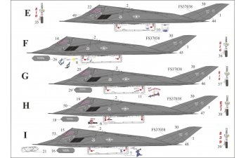 Декаль для F-117 Nighthawk "Desert Storm Pt.1", с тех. надписями