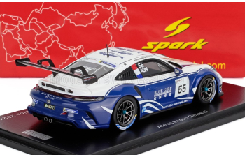 PORSCHE 911 992 Gt3 №55 Porsche Carrera Cup Asia Champion (2024) Alessandro Ghiretti, White Blue