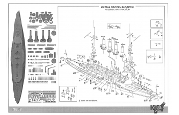 Сборная модель Gneisenau Германский броненосный крейсер 1908