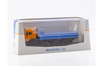 Камский грузовик 43118 бортовой с тентом, оранжевый / синий