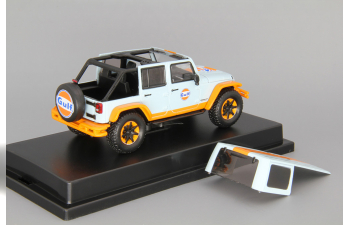 JEEP Wrangler 4х4 Unlimited "Gulf Oil" 5-dr Hard Top (2015), light blue with orange